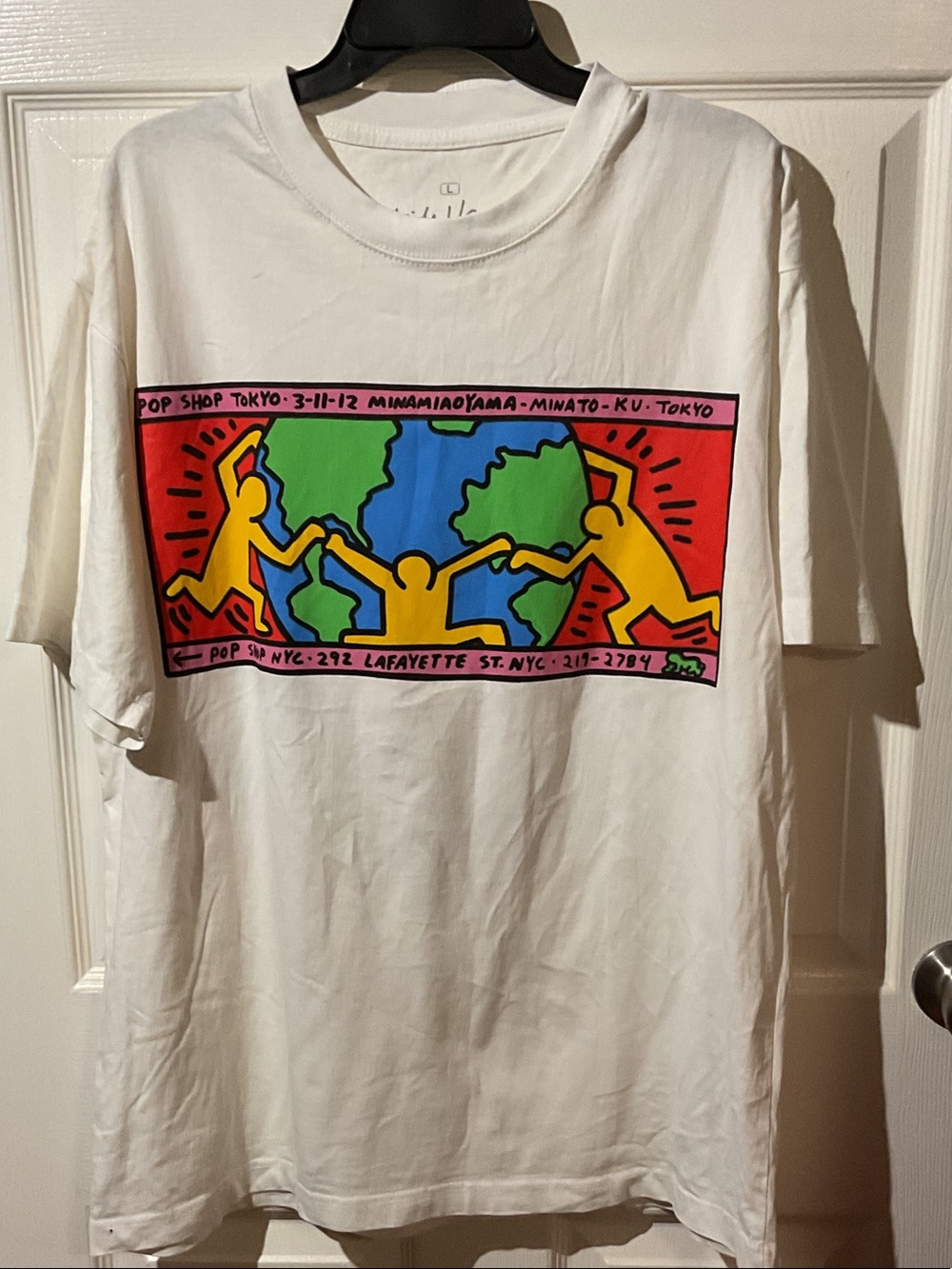 Ripple Junction Keith Haring White Tee with Bright World Graphic
